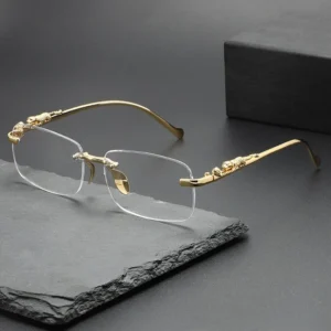 Owalne okulary przeciwsłoneczne bez oprawek unisex Złoty