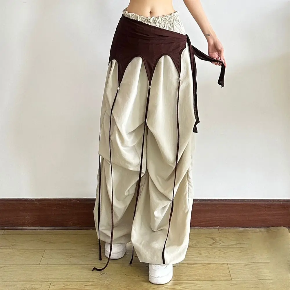 Ozdobny pasek z długimi frędzlami w stylu Harajuku Y2K Biały