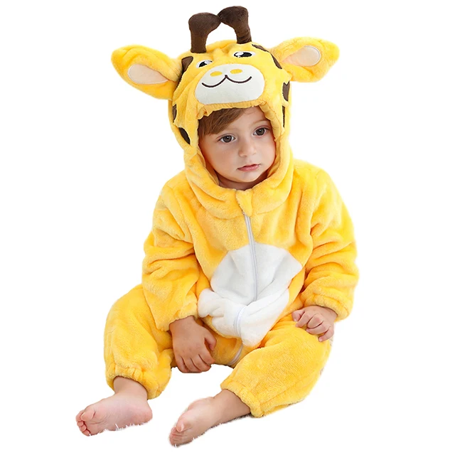 Pajacyk niemowlęcy z polaru ze zwierzątkiem - kombinezon O giraffe