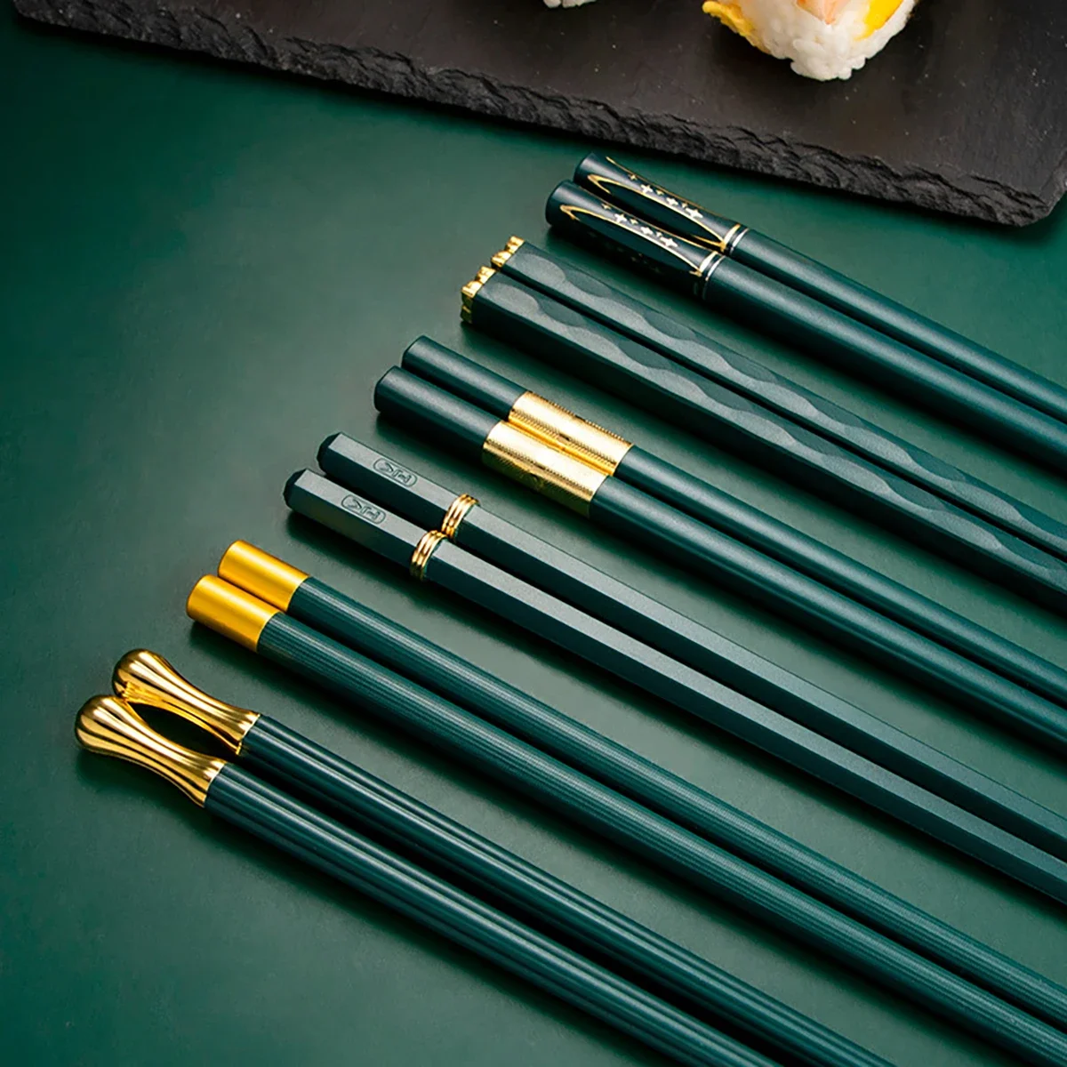 Pałeczki do sushi wielokrotnego użytku, 5 par żółty