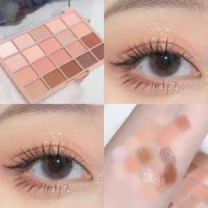 Paleta 20 cieni do powiek — jedwabisty proszek w ciepłych odcieniach Brązowy