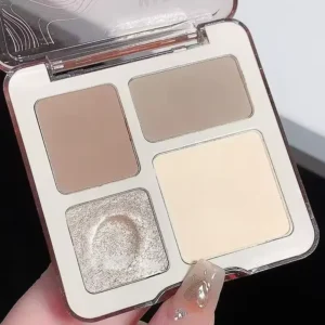 Paleta do konturowania z pędzlem – bronzer, róż i rozświetlacz Khaki