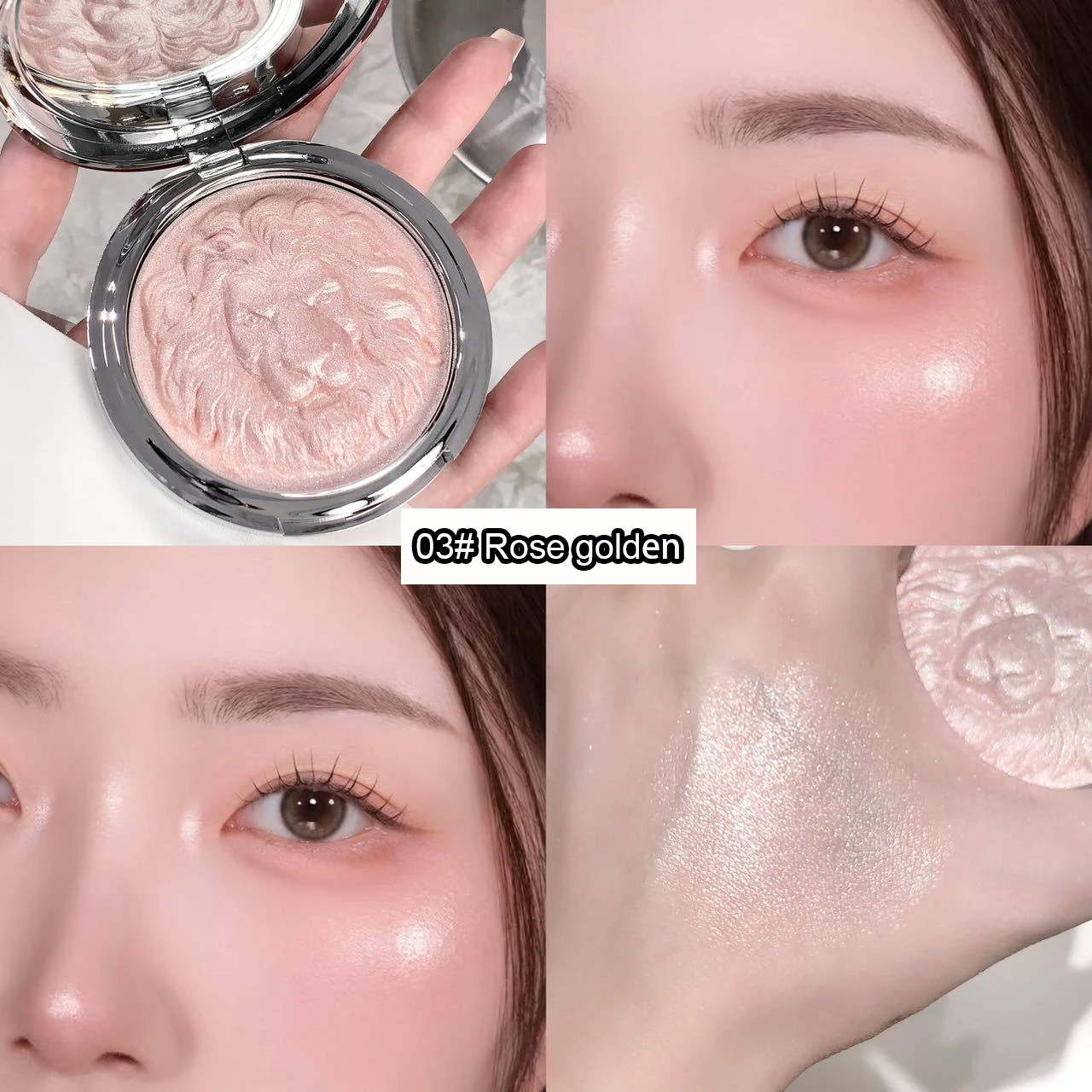 Paleta rozświetlaczy 3 kolory brokatowy blask Czekolada