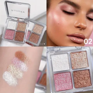 Paleta rozświetlaczy do twarzy 4 kolory wodoodporna Błękitny