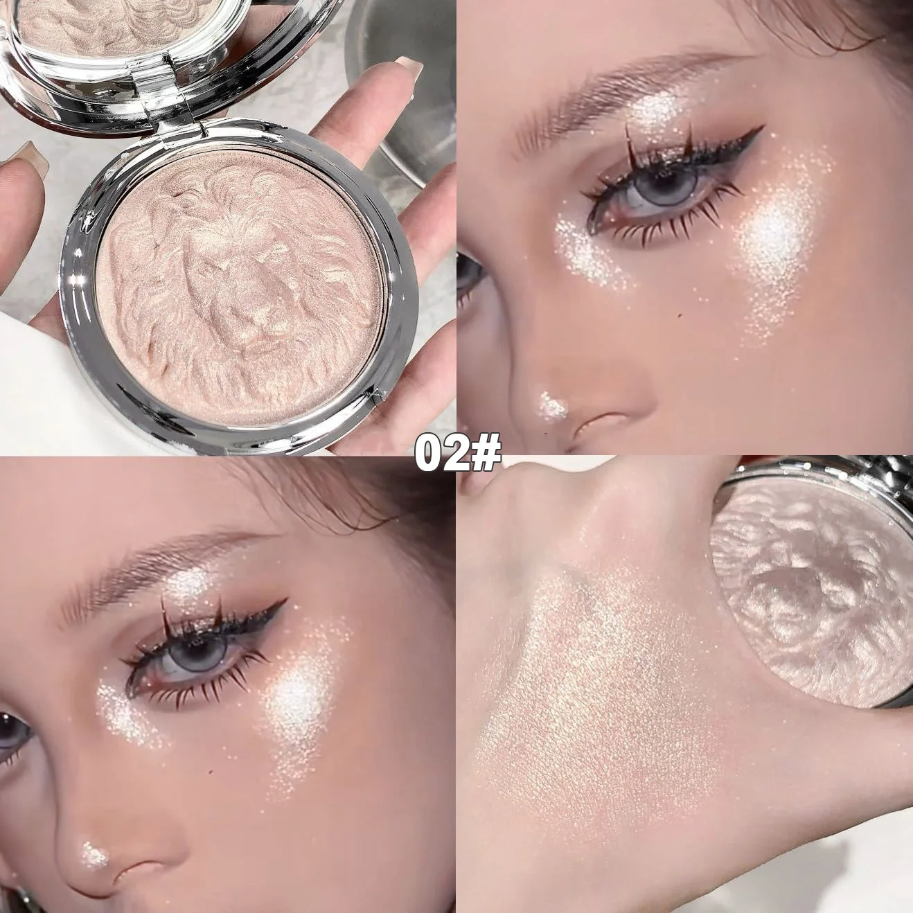 Paleta rozświetlaczy Shimmer Diamond 3 kolory efekt blasku Błękitny