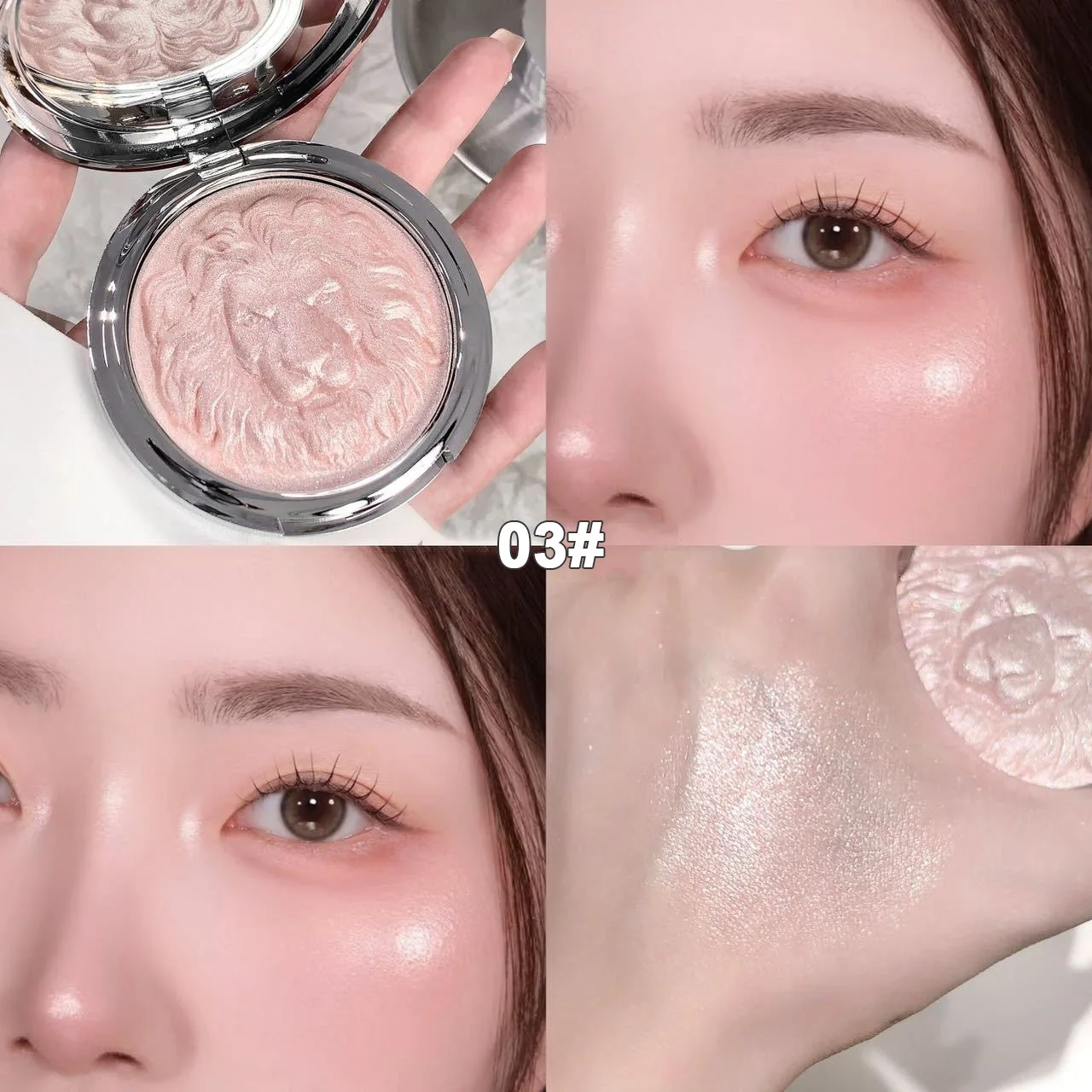 Paleta rozświetlaczy Shimmer Diamond 3 kolory efekt blasku Czekolada