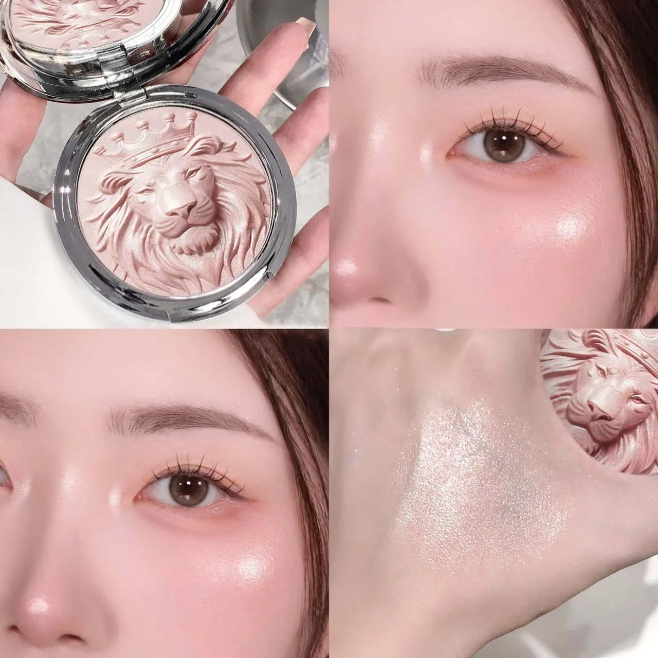 Paleta rozświetlaczy Shimmer Diamond 3 kolory efekt blasku Jasnozielony