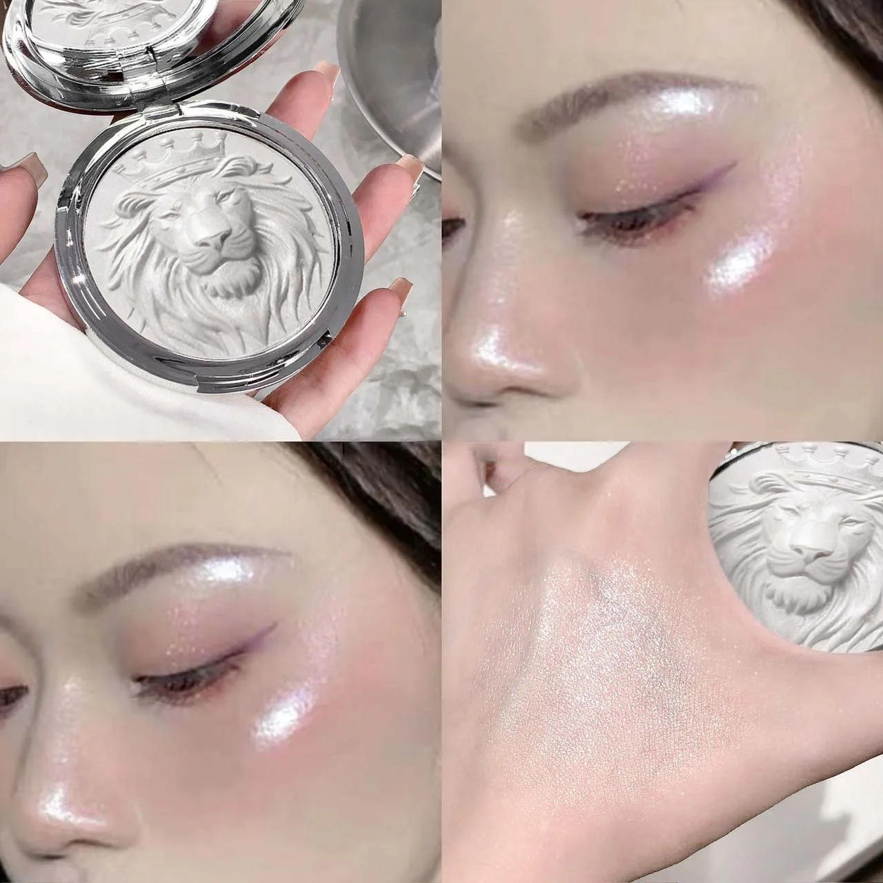 Paleta rozświetlaczy Shimmer Diamond 3 kolory efekt blasku Pomarańczowy