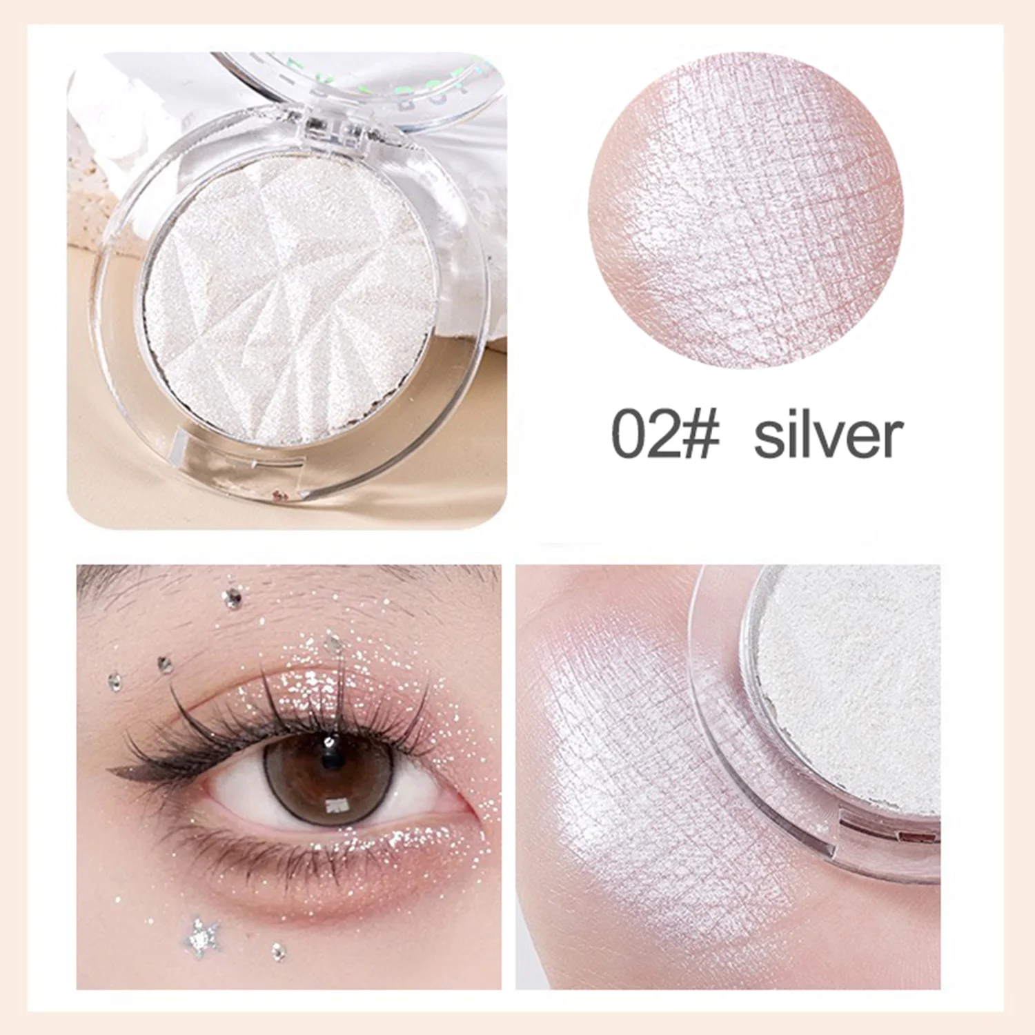 Paleta rozświetlaczy Shimmer Diamond Glow 2w1 Biały