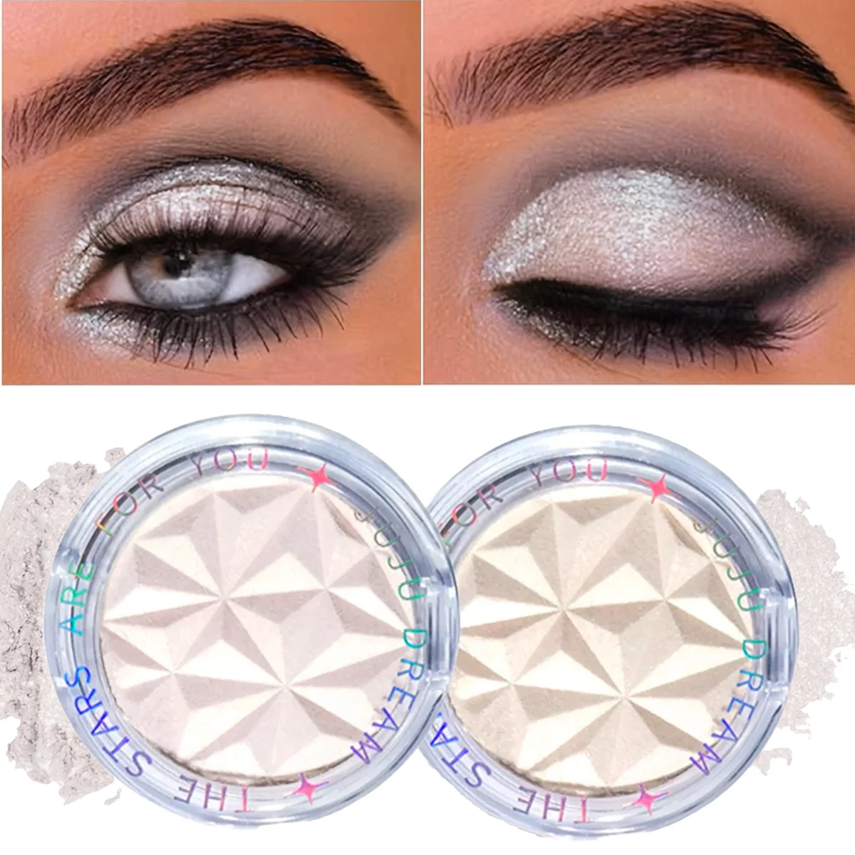 Paleta rozświetlaczy Shimmer Diamond Glow 2w1 Ciemny szary