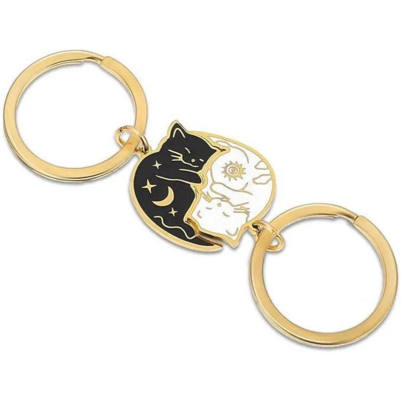 Para naszyjników przytulające się koty BFF 2 szt. Keychains