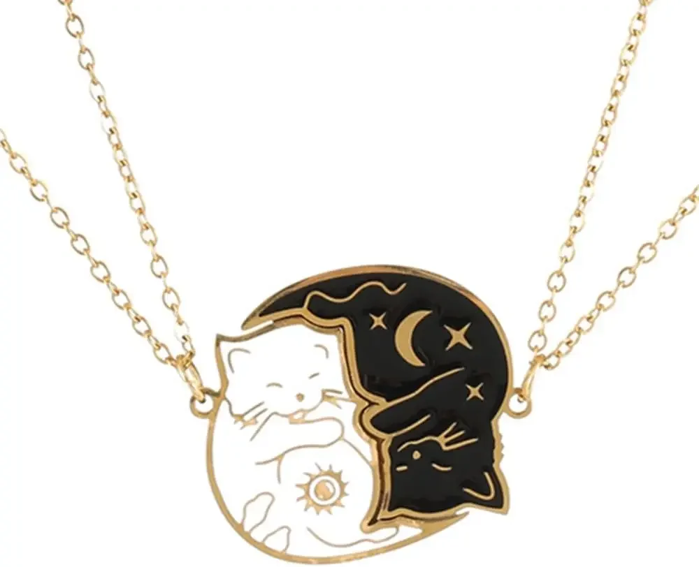Para naszyjników przytulające się koty BFF 2 szt. Necklace
