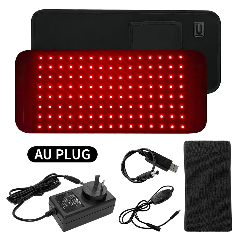 Pas do terapii światłem czerwonym 120 LED 660nm i 850nm podczerwień Czerwony