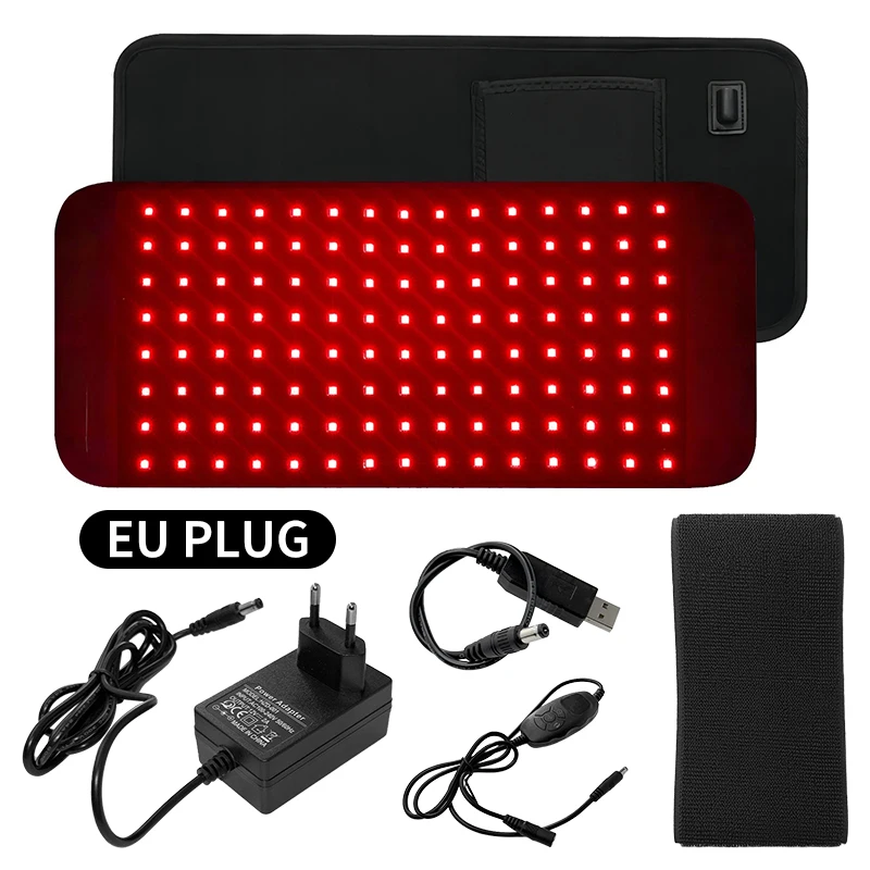 Pas do terapii światłem czerwonym 120 LED 660nm i 850nm podczerwień Różowy