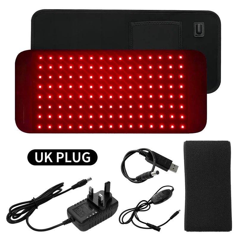 Pas do terapii światłem czerwonym 120 LED 660nm i 850nm podczerwień Złoto