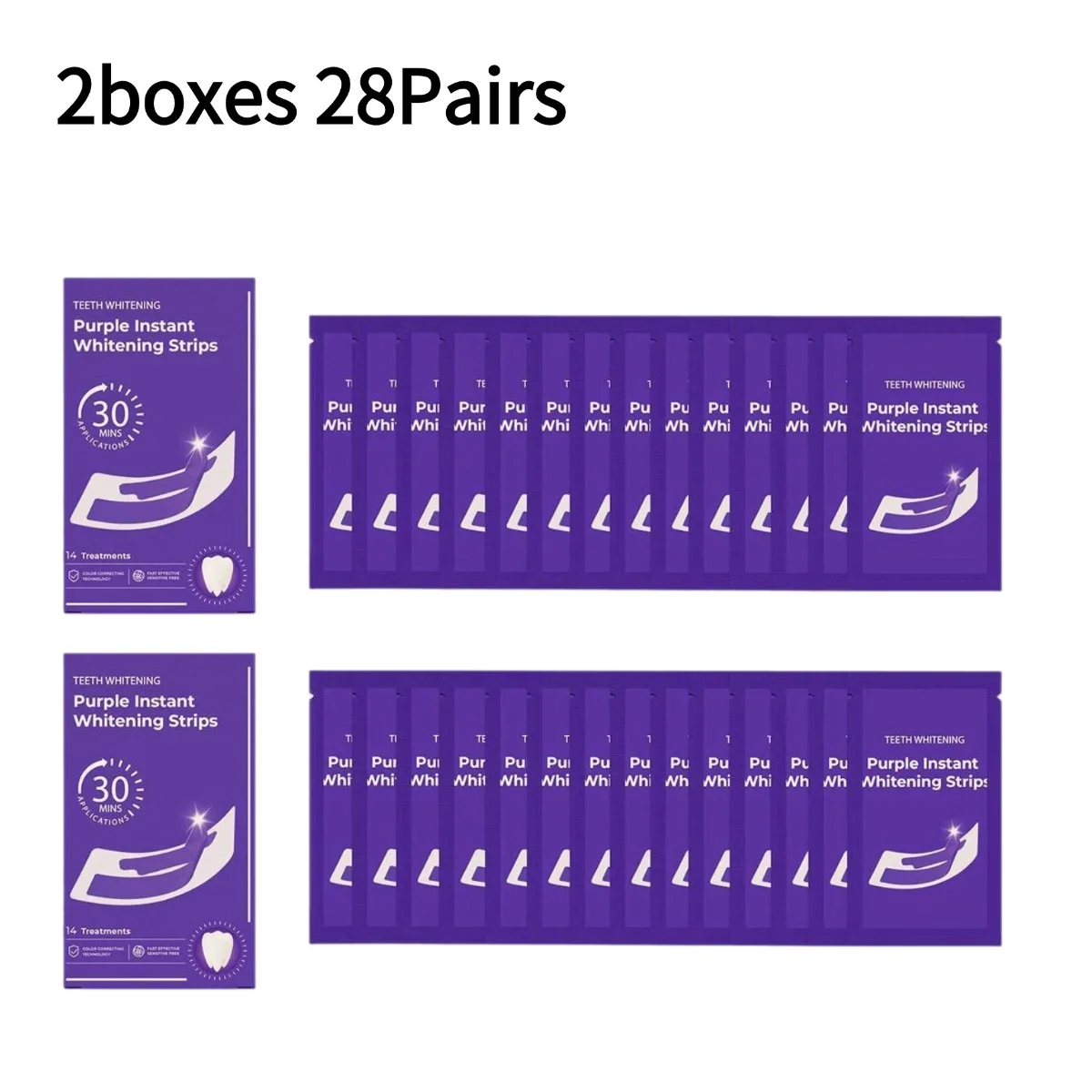 Paski wybielające V34 Purple – 42 pary na przebarwienia Fioletowy