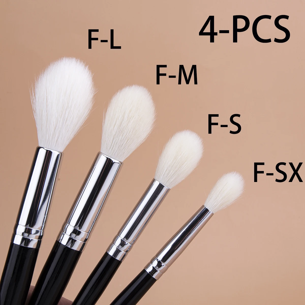 Pędzel do makijażu z koziego włosia – stożkowy F 4 pc