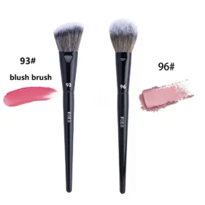 Pędzel do różu i konturowania twarzy — profesjonalny do bronzera i rozświetlacza Czarny