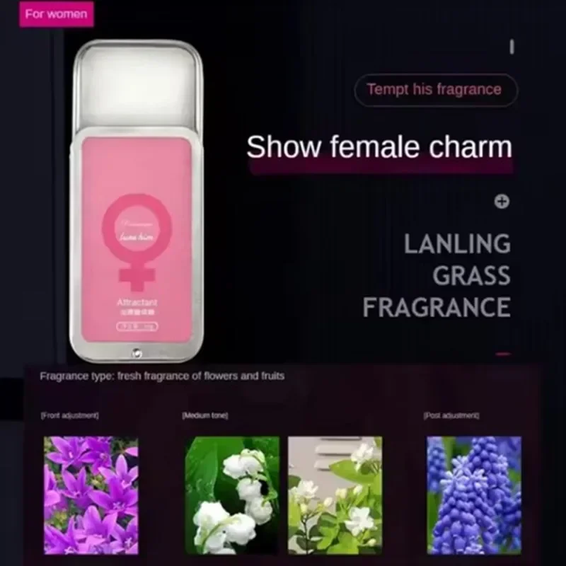 Perfumy feromonowe damskie kwiatowe w szklanym atomizerze Kolba