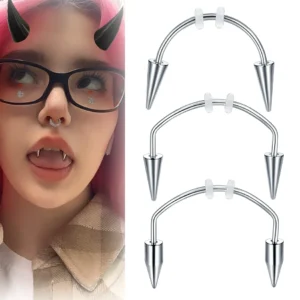 Piercing do zęba Dracula ze stali nierdzewnej — wampirze kły Biały