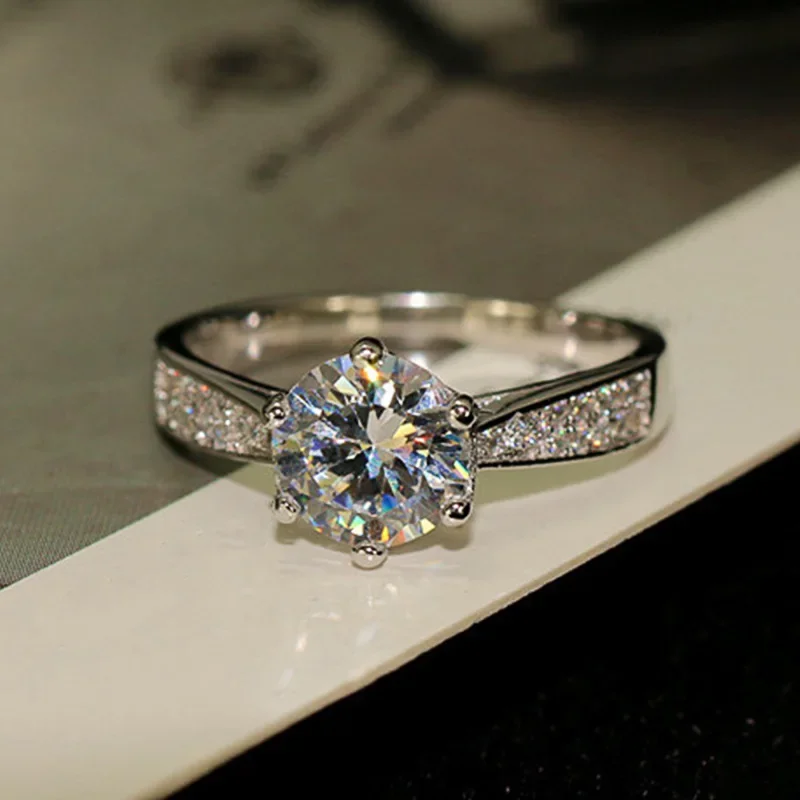 Pierścionek zaręczynowy z cyrkonią moissanite srebro 925 Srebrny