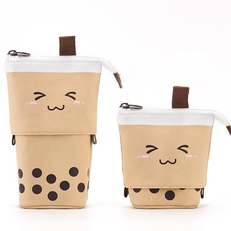 Stojący piórnik teleskopowy kawaii dla uczniów Khaki