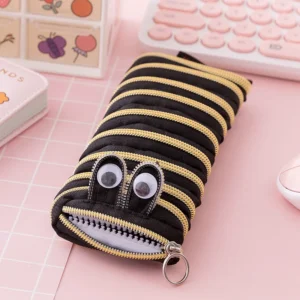 Piórnik gąsienica na zamek - saszetka Kawaii dla dzieci Granatowy
