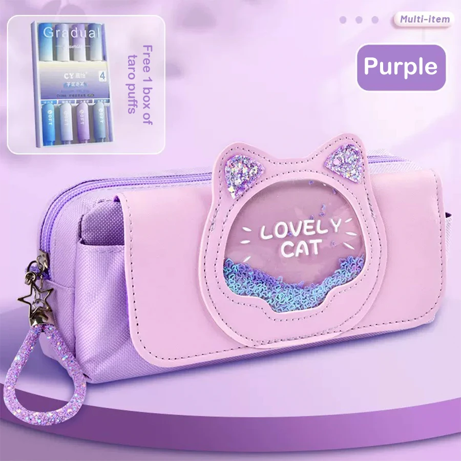 Piórnik Kawaii Quicksand o dużej pojemności - wielofunkcyjny organizer Granatowy