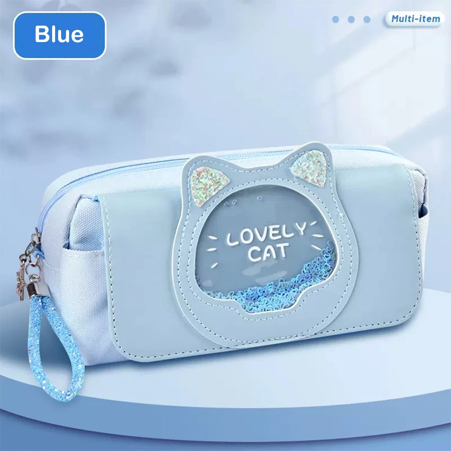Piórnik Kawaii Quicksand o dużej pojemności - wielofunkcyjny organizer Jasny