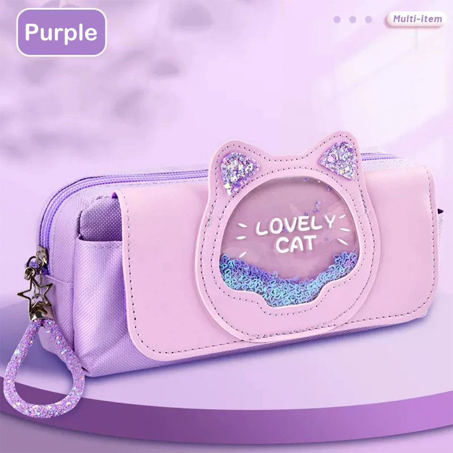 Piórnik Kawaii Quicksand o dużej pojemności - wielofunkcyjny organizer Niebieski