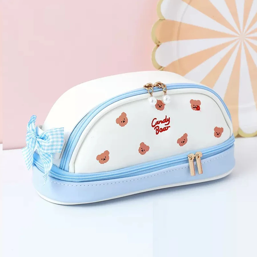 Piórnik Kawaii z uchwytem o dużej pojemności Niebieski