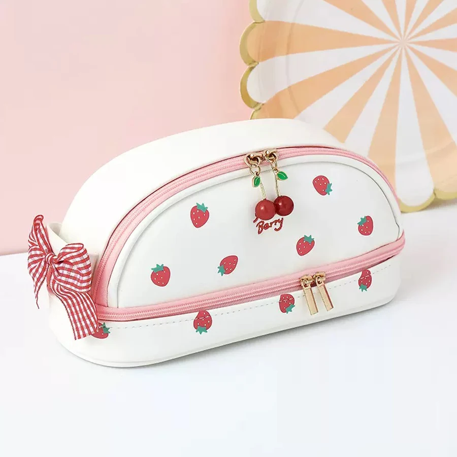 Piórnik Kawaii z uchwytem o dużej pojemności Różowy
