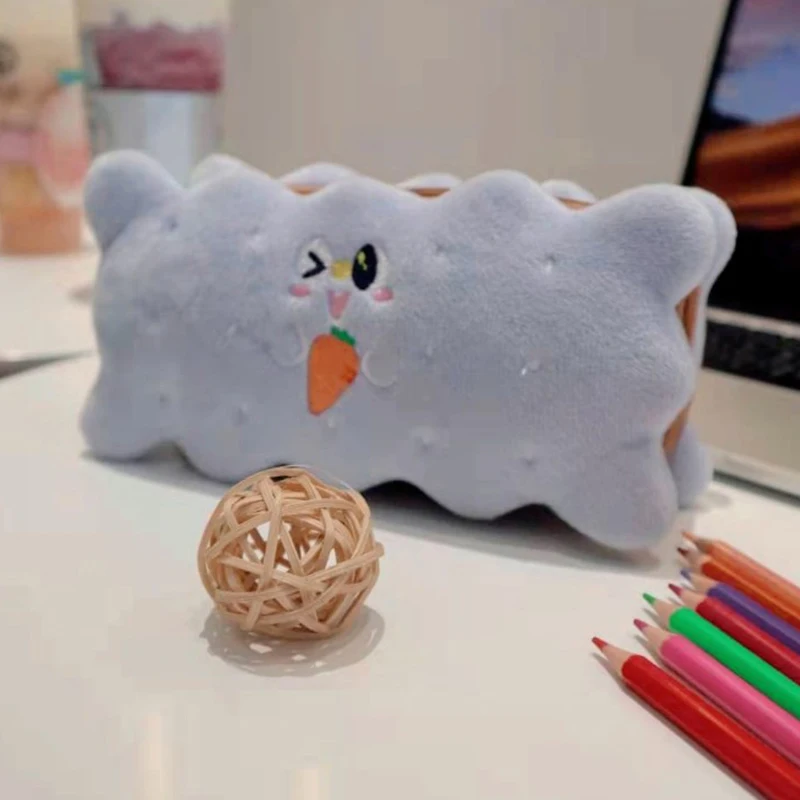 Piórnik pluszowy kawaii w kształcie ciasteczka Fioletowy
