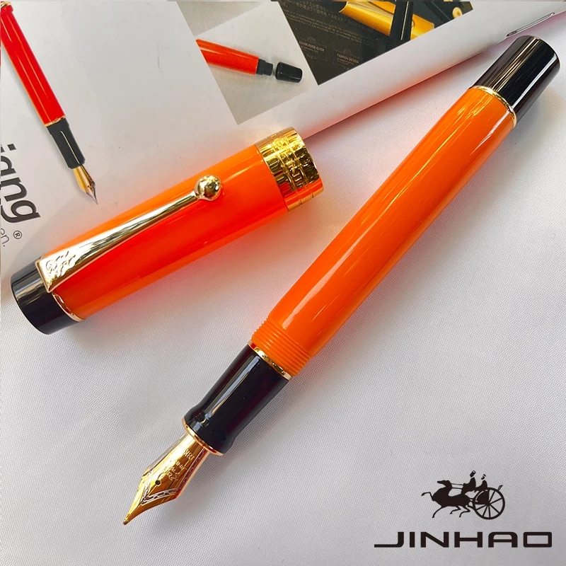 Pióro wieczne Jinhao 100 z celuloidu i konwerterem Brązowy
