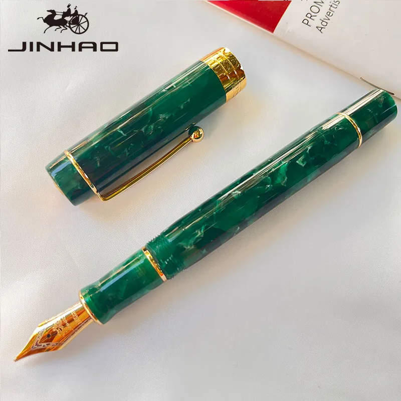 Pióro wieczne Jinhao 100 z celuloidu i konwerterem Zielony