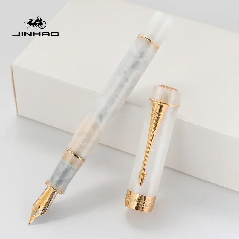 Pióro wieczne JINHAO 100 Centennial - żywiczny korpus, złoty klips Jasnożółty