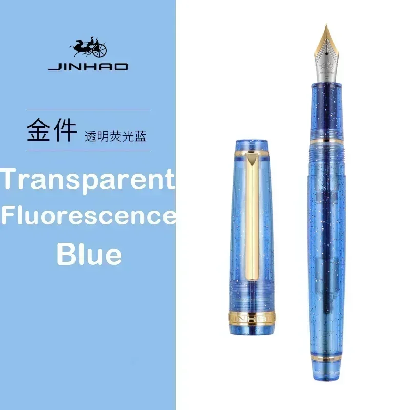 Pióro wieczne Jinhao 82 akrylowe ze stalówką 1,0 mm i złotym klipsem Błękitny