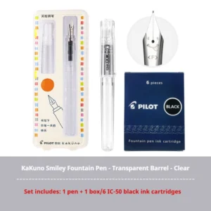 Pióro wieczne PILOT Kakuno Smile - transparentny demonstrator Fioletowy