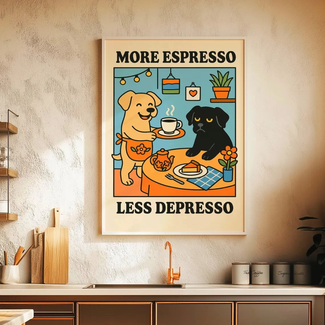 Plakat czarny kot do łazienki - obraz Wash Your Paws Brązowy