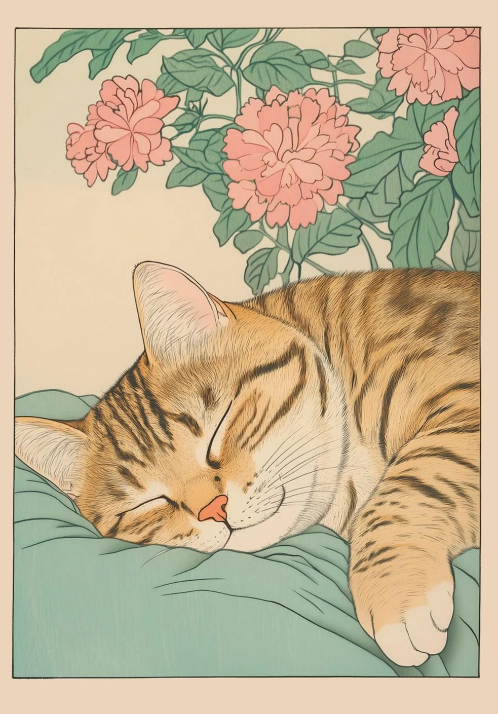 Plakat na płótnie kot tabby w wannie - retro Jasnoszary