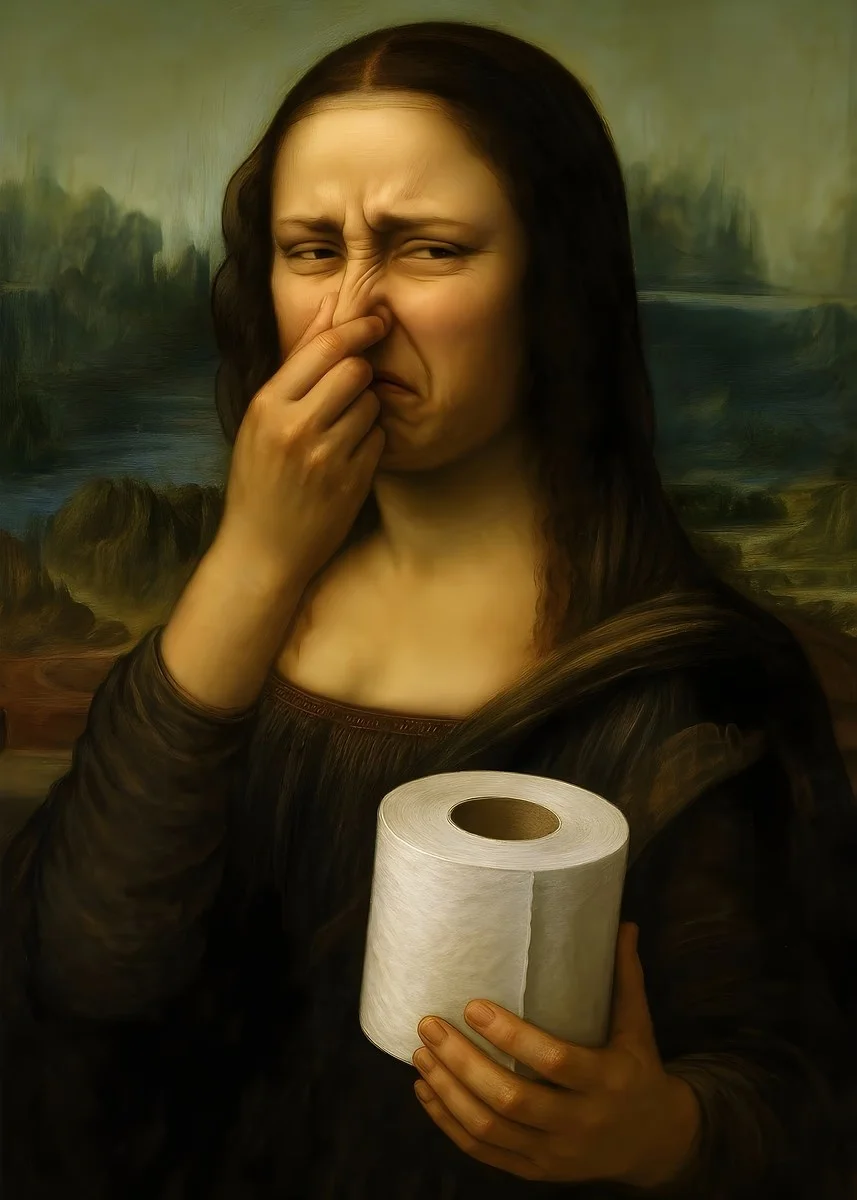Plakat na płótnie Mona Lisa w stylu toaletowym Da5197