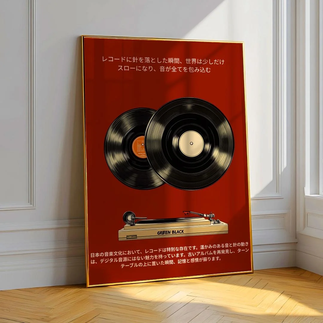 Plakat na płótnie retro - winylowa muzyka, dekoracja ścienna Va1064 e