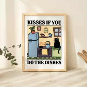 Plakat retro kot pijący espresso do kuchni i kawiarni Czarny