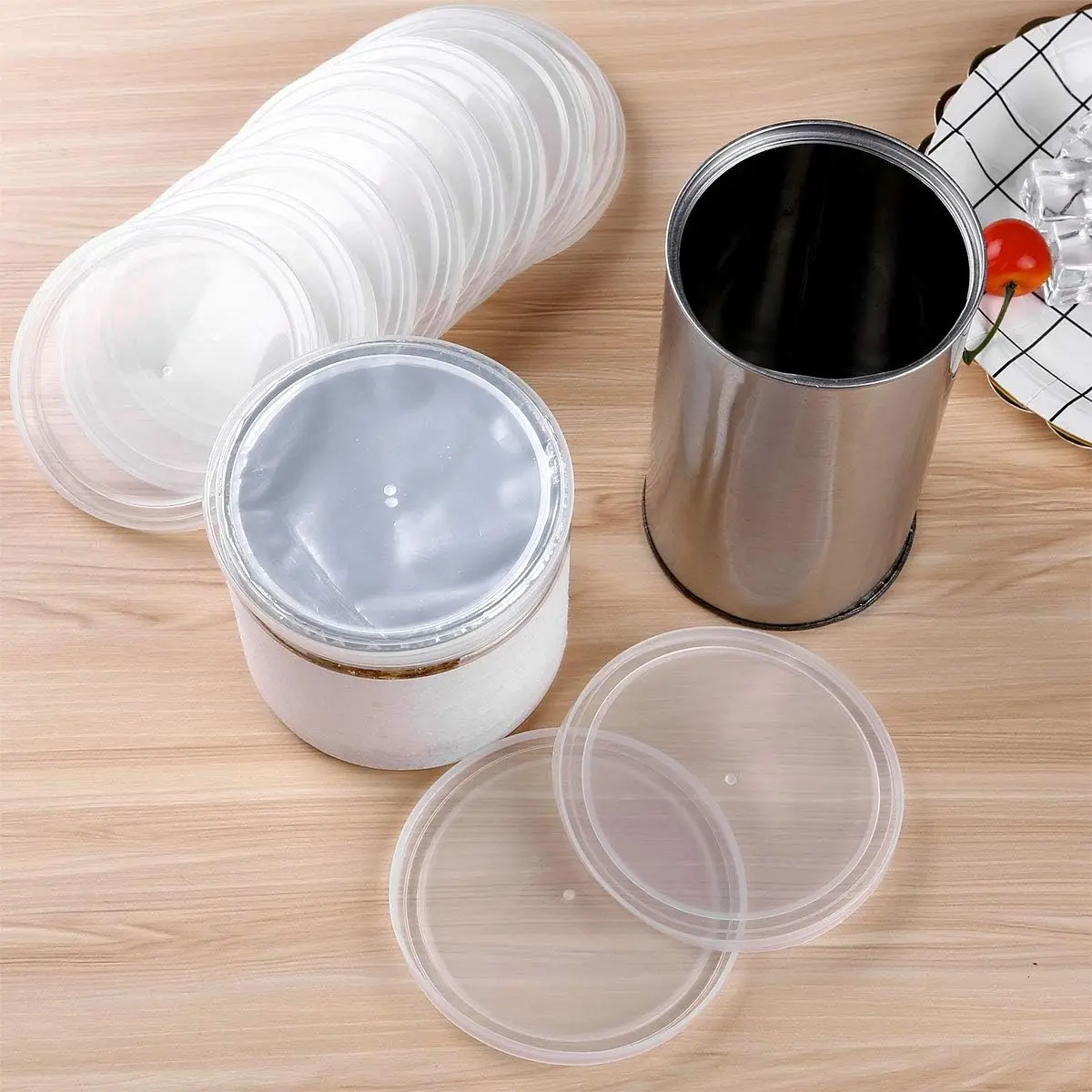 Plastikowe pokrywki na puszki karmy – zestaw 10 szt. śliwka