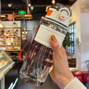 Plastikowy bidon szkolny 750 ml i 1 litr dla dzieci Brązowy
