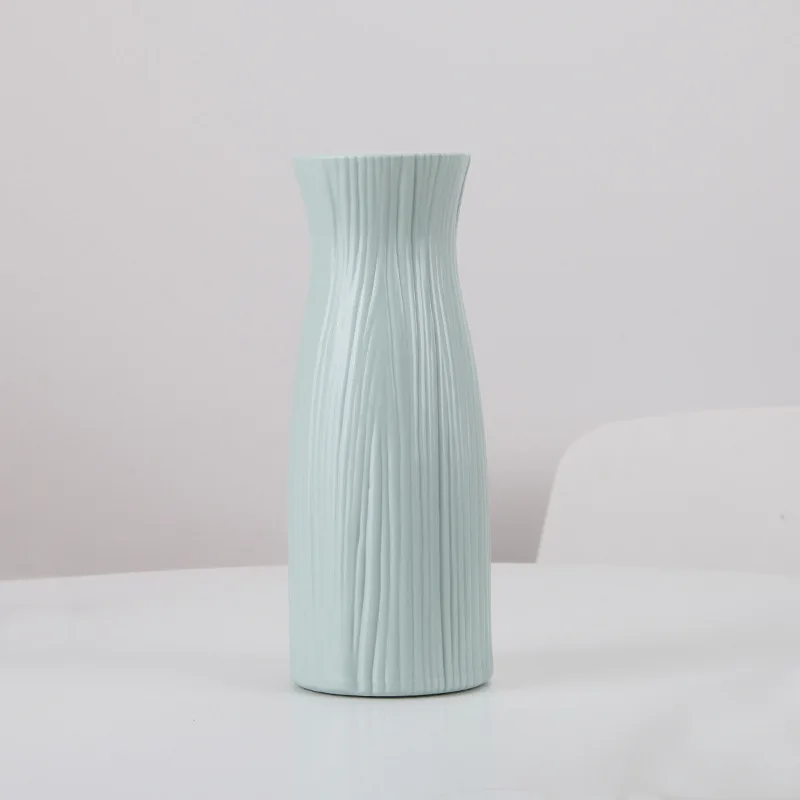 Plastikowy wazon w stylu skandynawskim - imitacja ceramiki Zielony