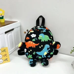 Plecak dziecięcy dla przedszkolaka z dinozaurem Czarny