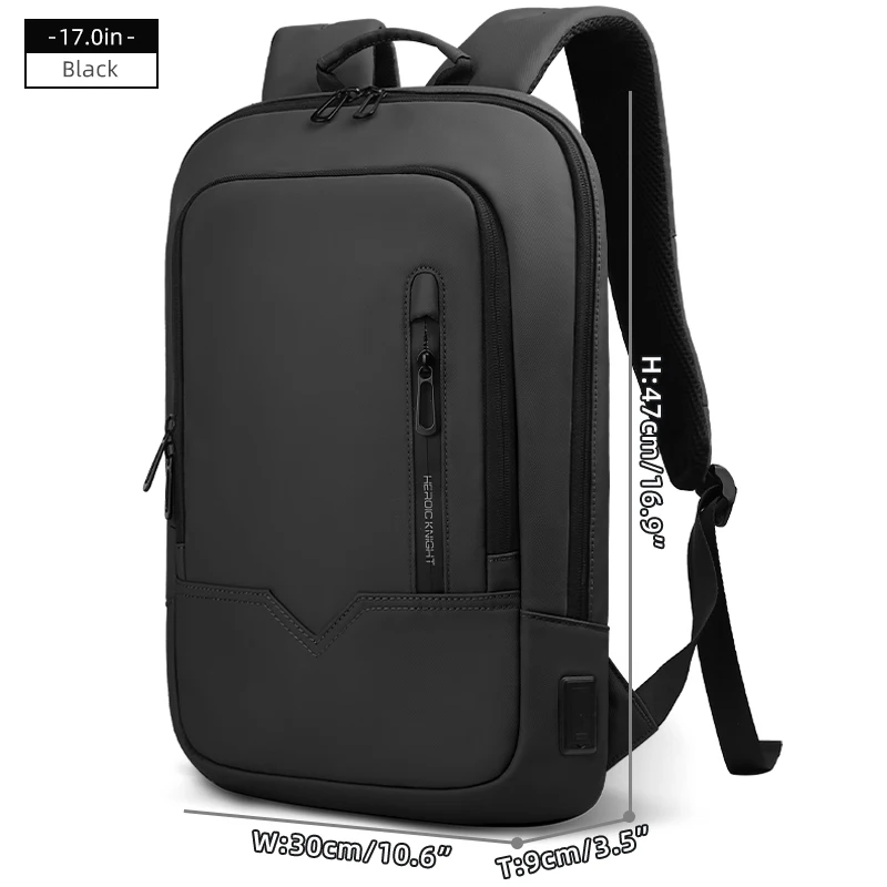 Plecak męski biznesowy z USB na laptopa 14-17 cali Czarny