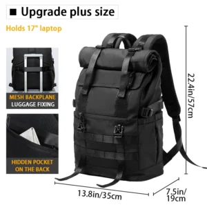 Plecak roll-top wodoodporny na laptopa 40 l Upgraded plus size