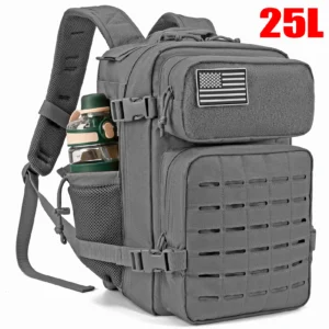 Plecak taktyczny 25L/45L z uchwytem na bidon Szary